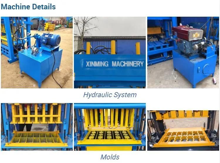 High Efficiency Movable Qt4-30 Electric Diesel Engine Brick Machine Ganar Brick Making Machine