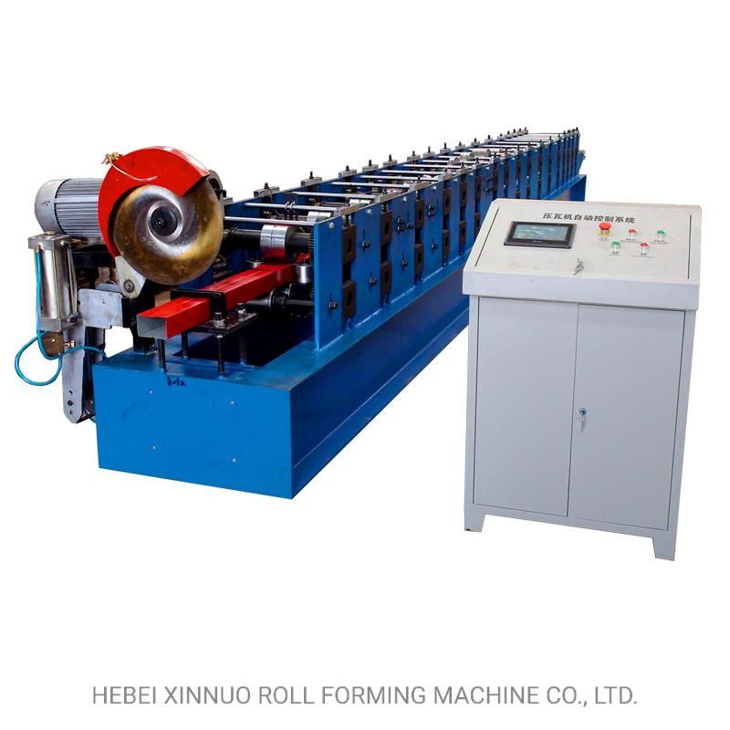Aluminum Automatic Cold Downpipe Steel Downspout Down-Pipe Gutter Rain Pipe Bending Drain Pipe Roll Forming Machine