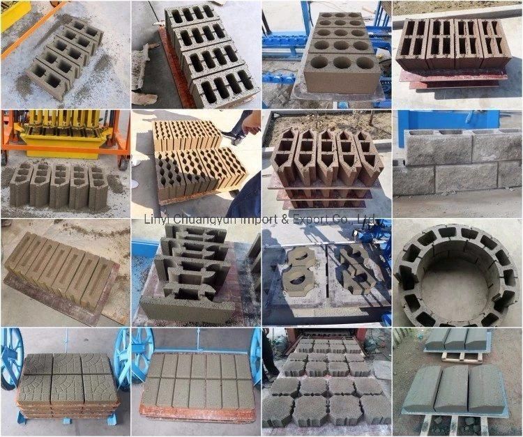 Qtj4-40 Popular Small Manual Cement Concrete Block Machine Hollow Blocks Pavers Making Machine