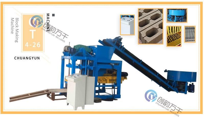 Qt4-26 Semi-Automatic Concrete Hollow Block Machine Production Line