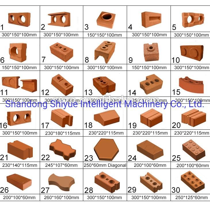 Hydraulic Pressing Clay Soil Interlocking Brick Moulding Machine with Customized Moulds