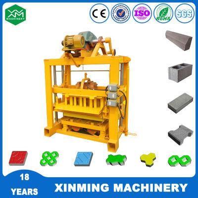 Xinming Qtj4-40 Soil Hollow Brick Making Machine Paver Block Making Machine Construction Machinery with New Design