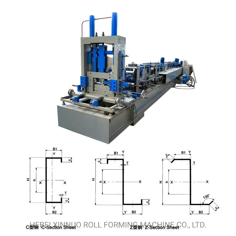 Xn C Z Double Cutter and Punching Purlin Roll Forming Machine