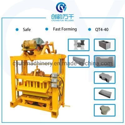 Qtj4-40 Small Cheap Manual Stationary Cement Block Machine in Ghana