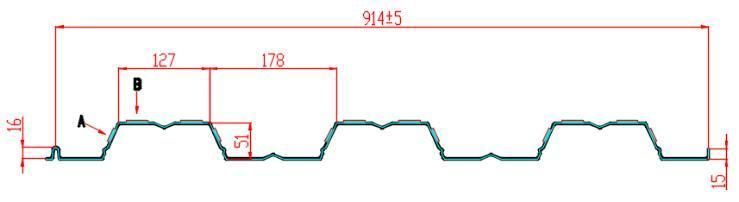 Roll Forming Machine for Yx51-914 Decking Profile