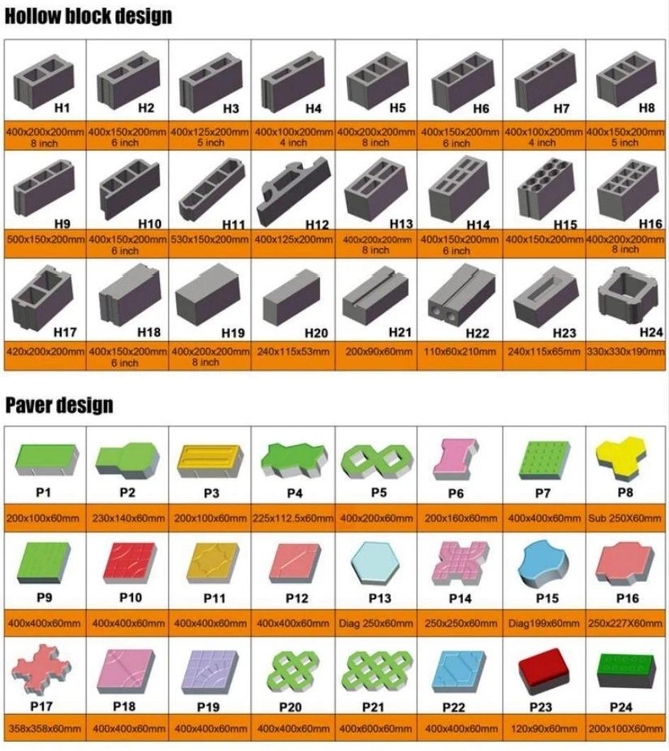 Popular Pavement Blocks Making Machine Hollow Bricks Making Machine Solid Blocks Making Machine Concrete Block Making Machine