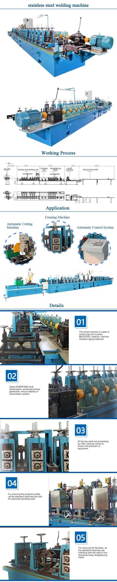 Customized Product Seam Stainless Steel Tube Welding Machine
