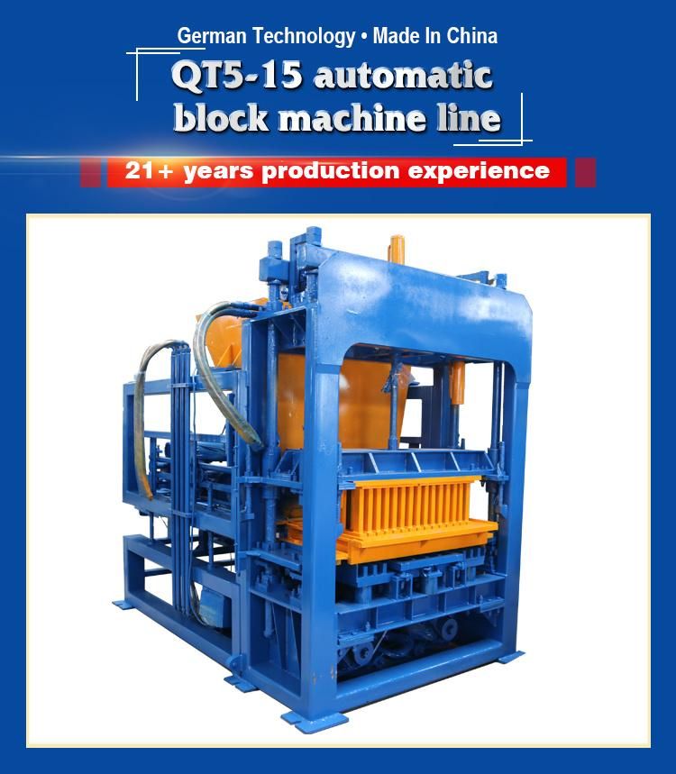 German Technology Qt5-15 Automatic Fly Ash Brick Machine Cement Production Line