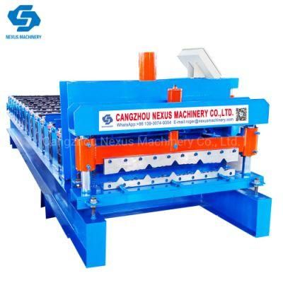 Steel Trapezoidal Tile Sheet Roll Forming Machine Metal Glazed Step Tiles Roof Making Machinery