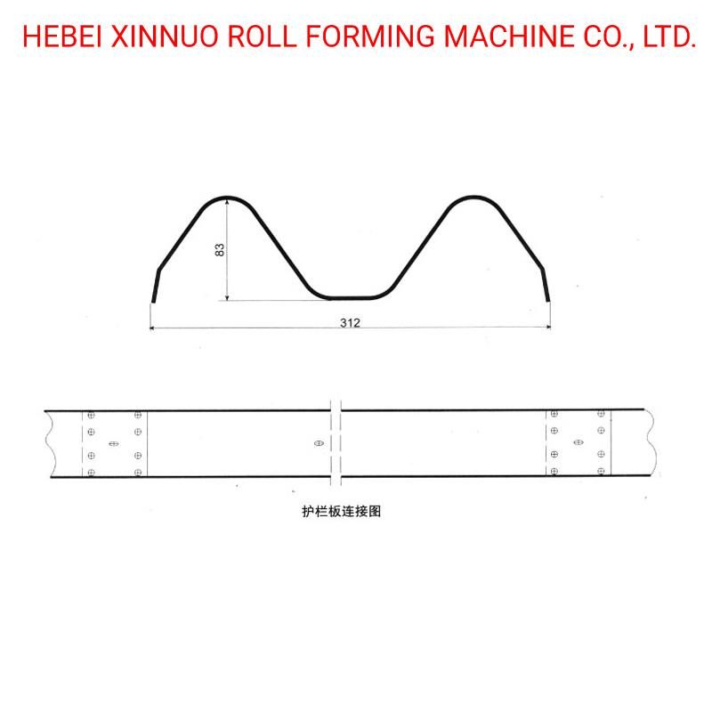 Highway Guardrail W Beam Bumpls Two Waves Road Barrier Bar Making Machine with Punching Hole