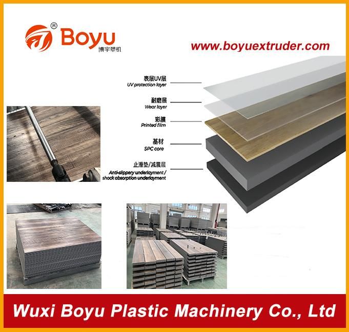 Plastic Spc PVC WPC Lvt Vinyl Flooring Tile Sheet Planks Board Production Extrusion Line Making Machine