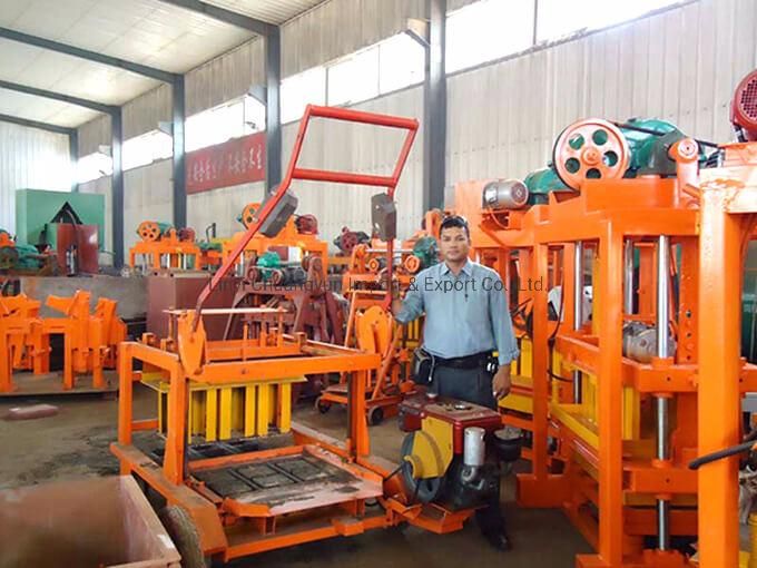 Diesel Mobile Brick Laying Type Concrete Cement Hollow Solid Block Machine (QMD4-45)