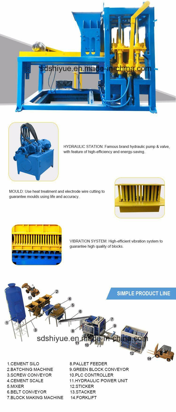 Construction Machinery Qt5-15 Automatic Hydraulic Hollow Block Making equipment