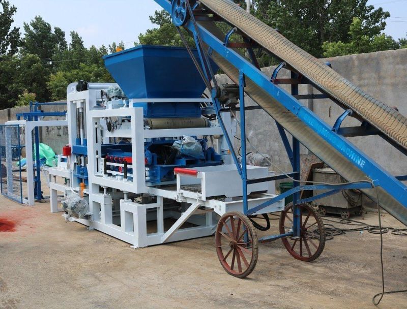 Qt4-15s Full Automatic Interlocking Hydraulic Brick Production Line Cellular Concrete Fly Ash Machine Hollow Solid Color Paver Block Making Machine for Sale