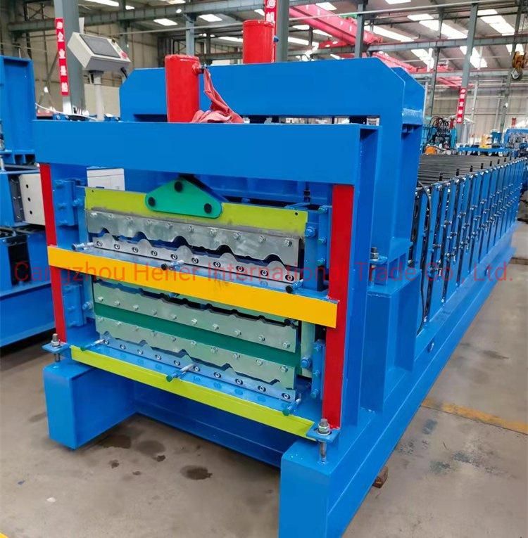 Ibr Roofing Sheet Iron Steel Glazed Tile Roof Sheeting Metal Three Layer Tile Panel Roll Forming Machine with Factory Price