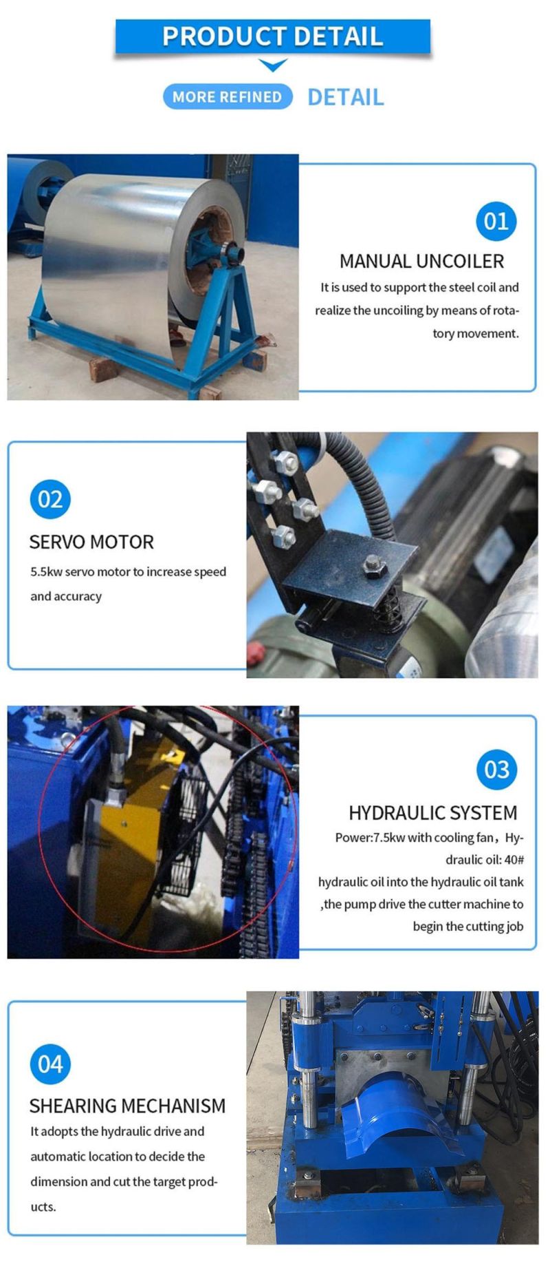 Automatic Tile Cutting Machine Galvanized Ridge Cap Zinc Roofing Sheet Roll Forming Machine