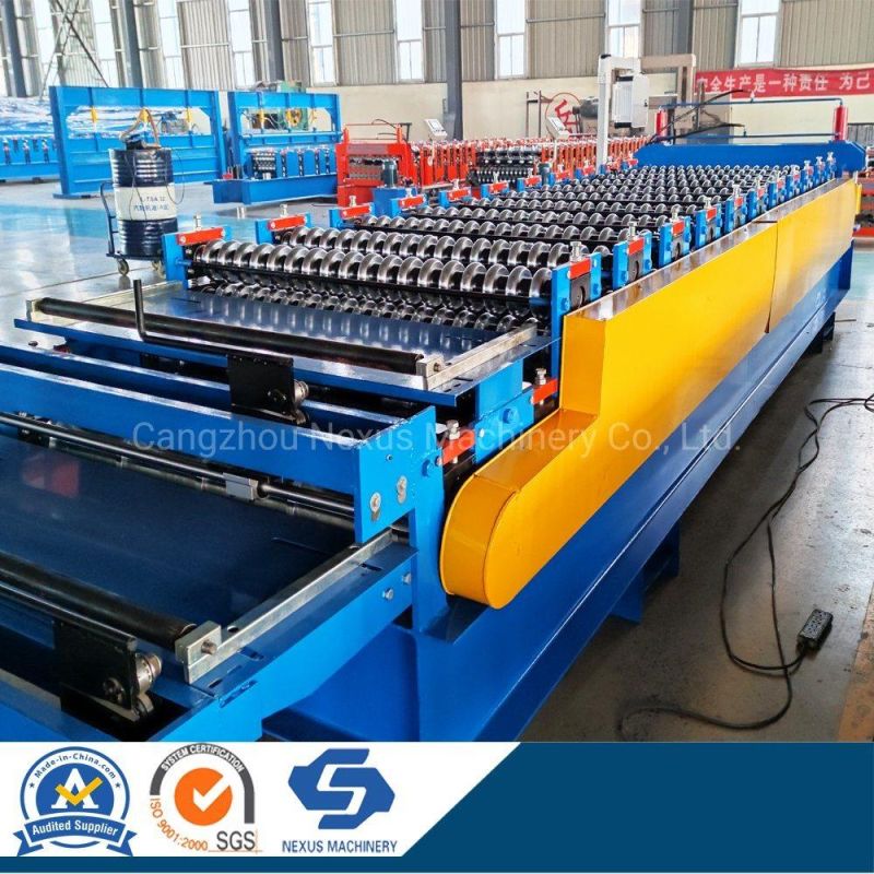 Double Deck Roll Forming Machine for Metal Ribtype Corrugated Roof Sheet with 1220mm Coil Width