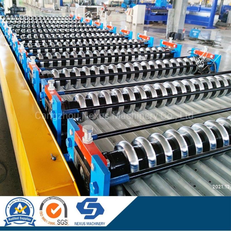 Double Deck Roll Forming Machine for Metal Ribtype Corrugated Roof Sheet with 1220mm Coil Width