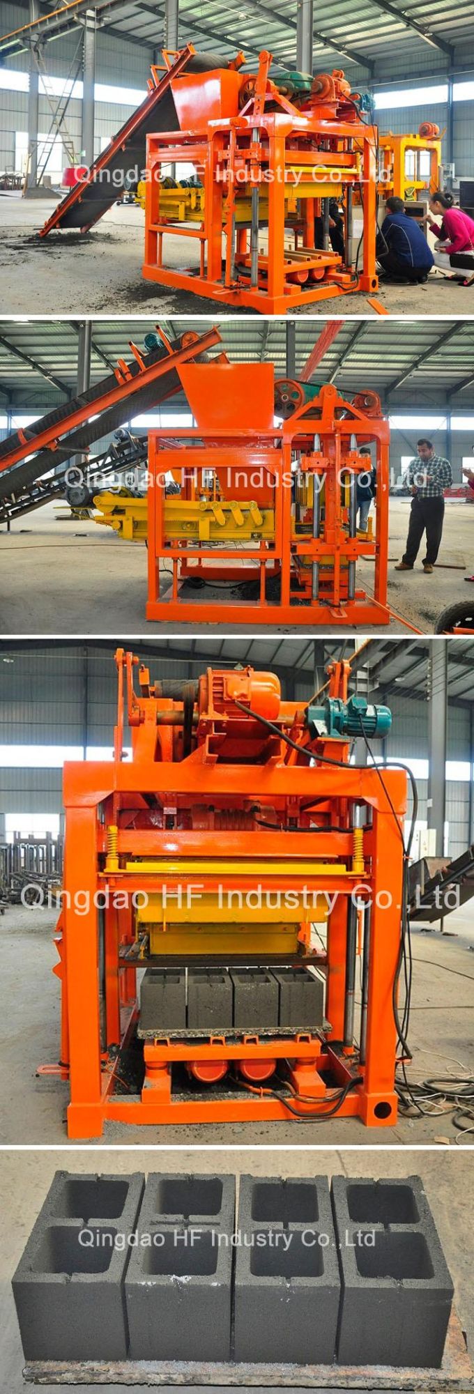 Qt4-25 Semi Automatic Concrete Hollow Cement Block Making Machine Prices