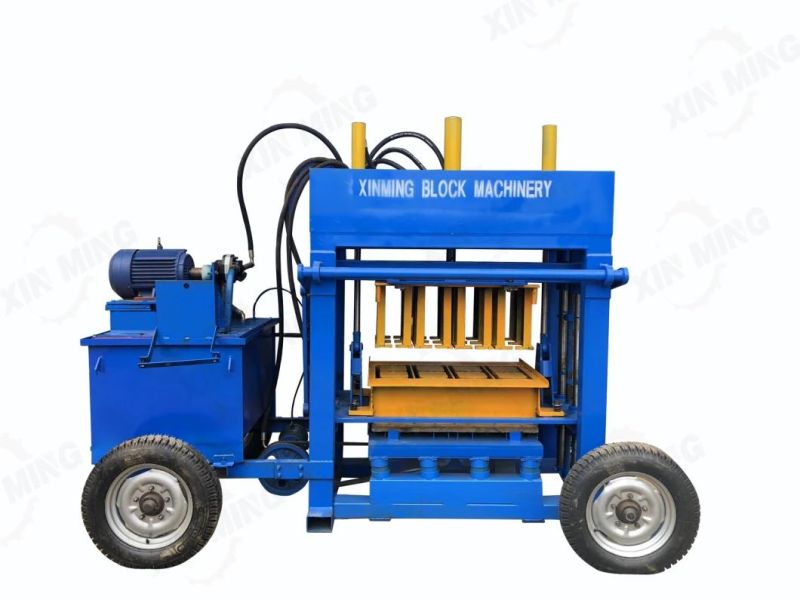 High Efficiency Movable Qt4-30 Electric Diesel Engine Brick Machine Ganar Brick Making Machine