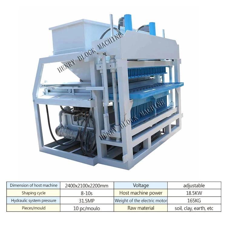 Hr10-10 Fully Automatic Hydraulic Soil Interlocking Brick Machine with Good Production Lower Cost
