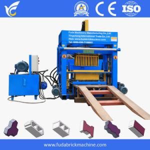 Qt4-30 Manual Diesel Engine Cement Cinder Hollow Block Cabro Brick Making Machine in Kenya, Tanzania