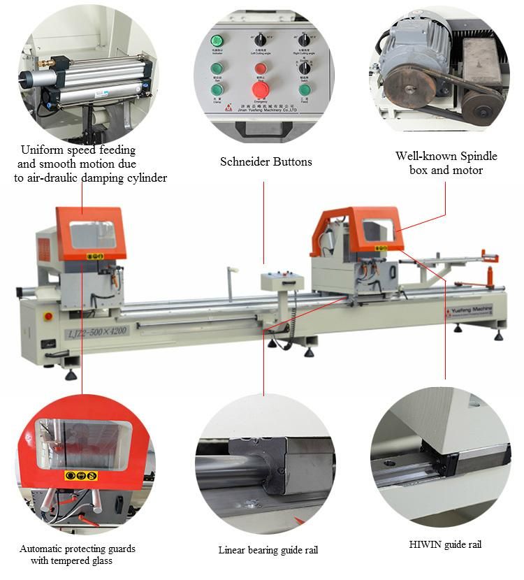Inner and Outer 45 Degree Cutting Machine for Aluminum and UPVC Profile