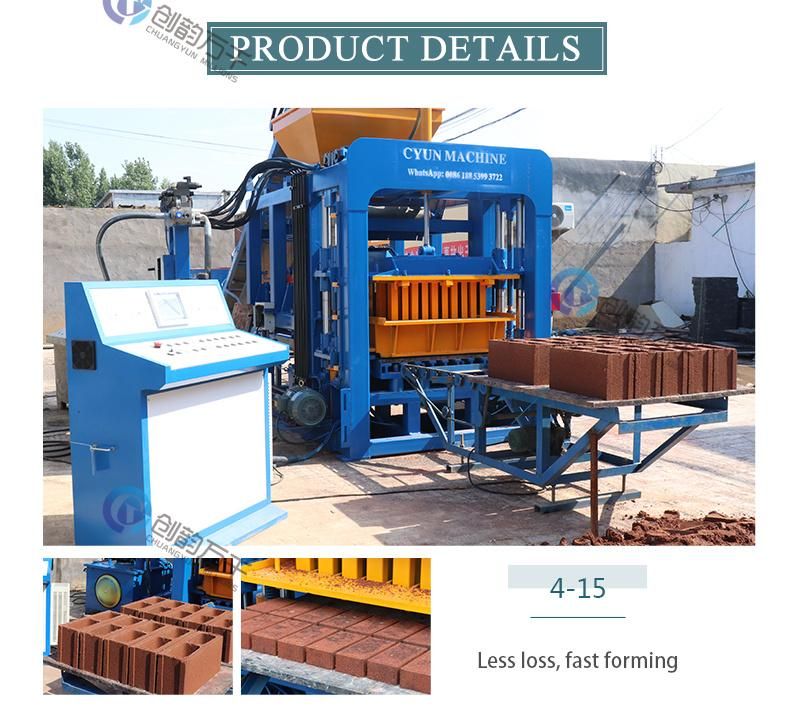 Qt4-15 Fully Automatic Concrete Cement Hollow Block Paver Brick Production Line