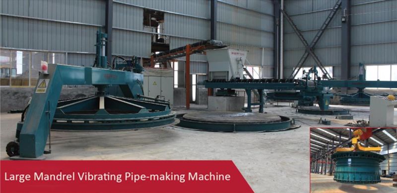 High Efficiency Mandrel Vibration Concrete Pipe Making Machine 800-2400