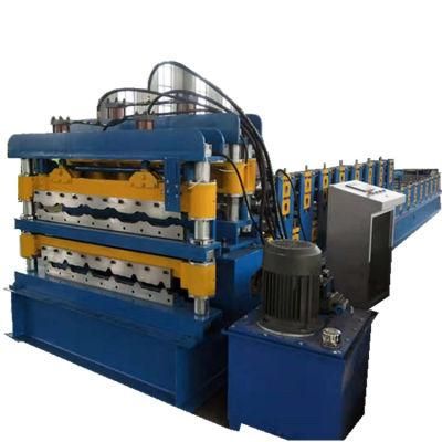 Double Layer Glazed Tile and Tr4 Tr5 Metal Tile Roll Forming Making Machine Peru