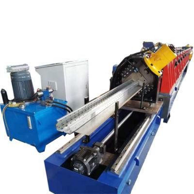 Galvanized Steel Profile Storage Rack System Roll Forming Machine with 80t Punching Press Machine