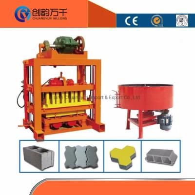 Qtj4-40 Manual Cement Brick Making Machine / Concrete Cinder Block Machine Bangladesh