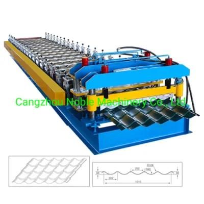 1100mm Russia Type Metal Glazed Tile Span Roofing Panel Roll Forming Machine for Sale