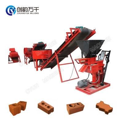 Cy2-25 Manual Soil Brick Machine Semi Automatic Clay Interlocking Brick Pavers Hydraform Blocks Making Machine