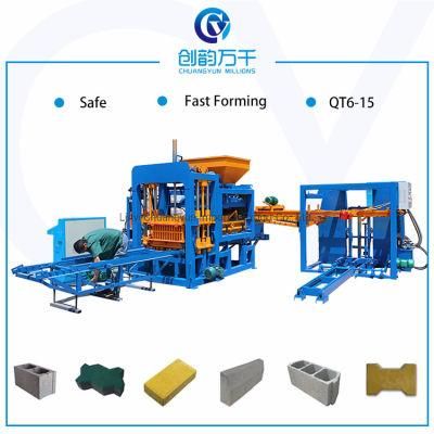 Qt6-15 Cement Concrete Hollow Paving Block Making Equipment for Construction