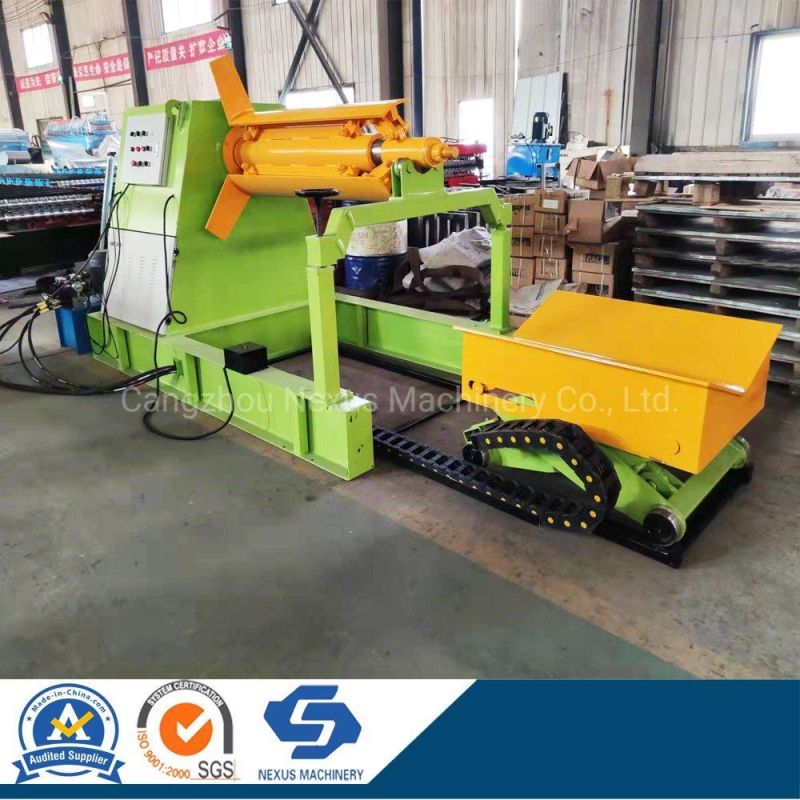 7 Ton Hydraulic Decoiler Uncoiler Machine with Coil Car Automatic Decoiling Machinery