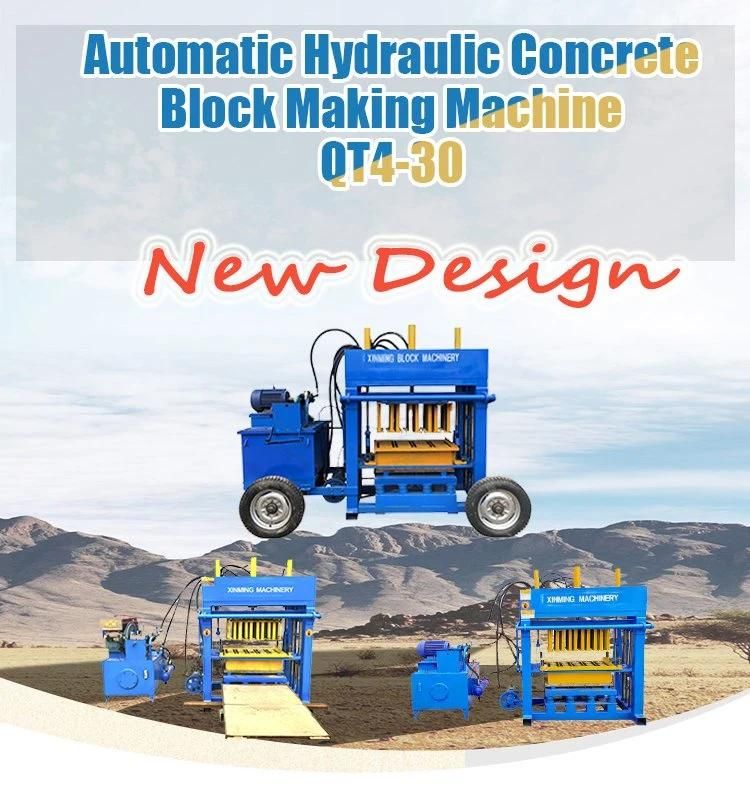 High Efficiency Movable Qt4-30 Electric Diesel Engine Brick Machine Ganar Brick Making Machine