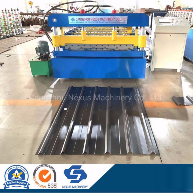 New Type High Speed Hydraulic Motor Drive Roof Color Steel Tile Sheet Cold Roll Forming Machine