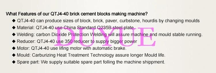 Qt4-40 Cement Sand Hollow Block Making Machines Hollow Block Machine Price List