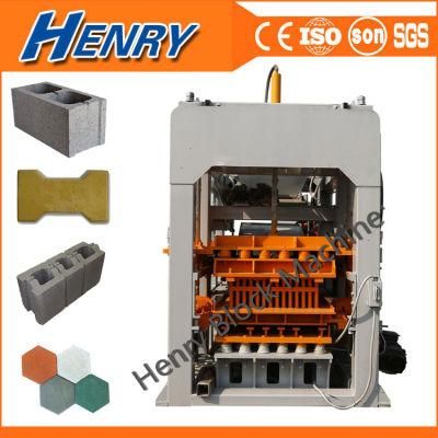 Qt6-15 High Production Fully Automatic Hydraulic Concrete Hollow Block Machine Cement Paver Machine Curbstone Making Machine Line in Africa