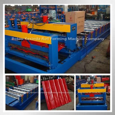 Kxd Color Steel Glazed Roof Tile Roll Forming Machine