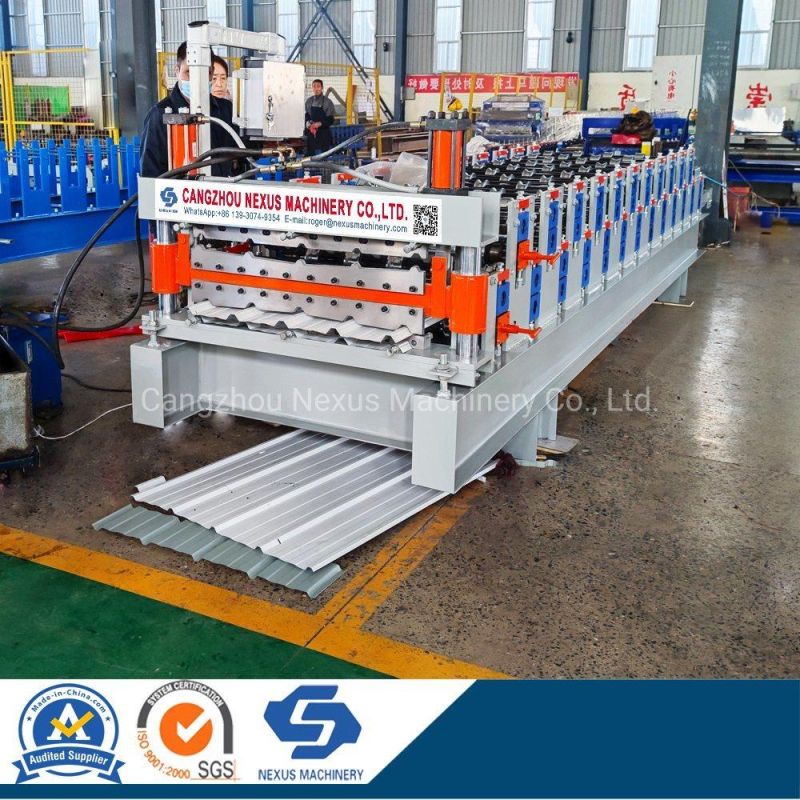 European Standard Double Layer Trapezoid Profile Sheet Cold Rolling Machine