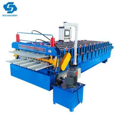 Double Deck Roll Forming Machine for Metal Ribtype Corrugated Roof Sheet with 1220mm Coil Width