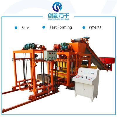 Qtj4-25 Automatic Concrete Hollow Block and Brick Making Machine in Zambia with Large Strength