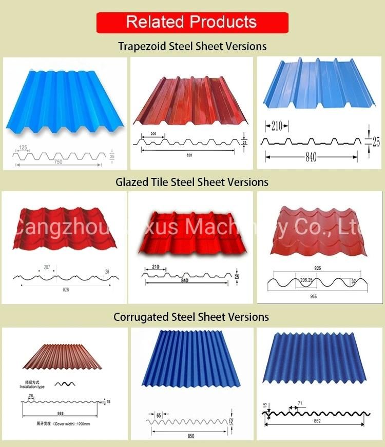 Color Steel PPGI Roofing Sheet Corrugated Roll Forming Machine