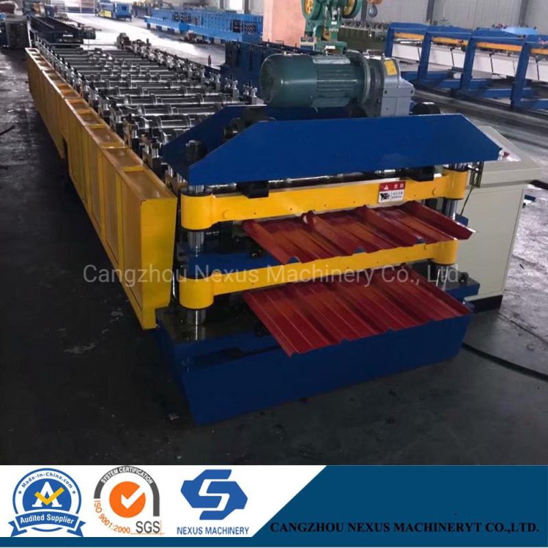 Double Decker Roofing Machine Dual Layer Roof Sheet Rollformer with 5.5kw Motor Power