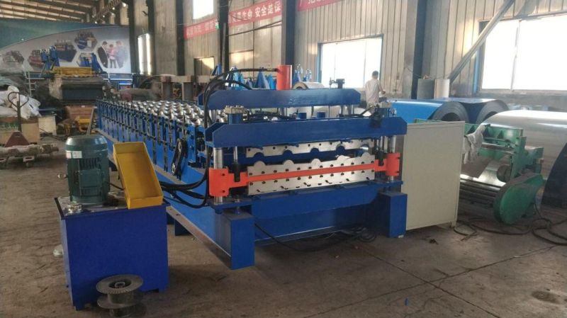 Trapezoid Sheet Glazed Tile Double Deck Roofing Tile Roll Making Machine