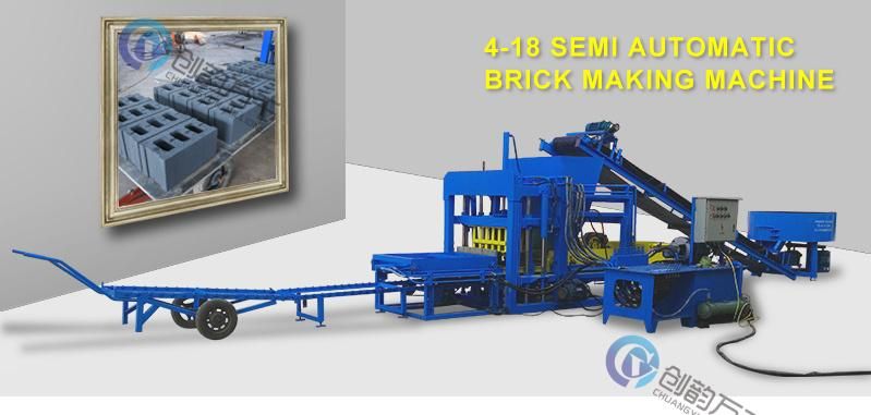 Qt4-18 Semi-Automatic Hydraulic Cement Hollow Block Making Machines