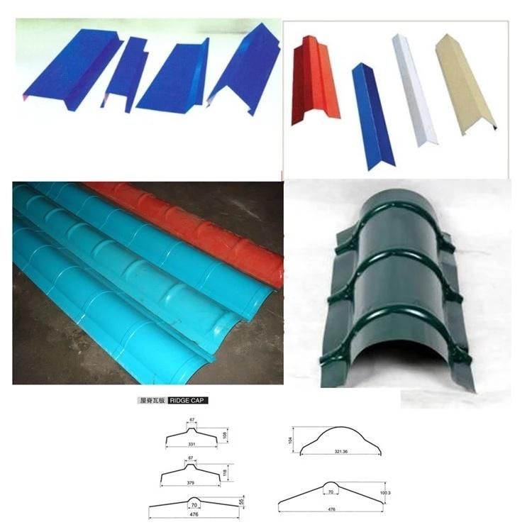 Color Steel Galvanized Roofing Roof Wall Ridge Cap Tile Roll Forming Making Machine