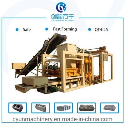 Qtj4-25 Automatic Cement Concrete Hollow Block Making Machine Paver Block Machine